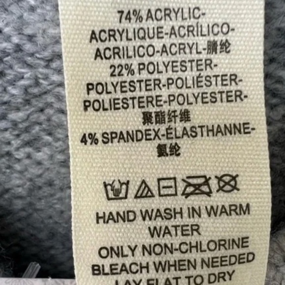 FREE PEOPLE STRIPED SWEATER PONCHO VEST TASSELS GRAY BLUE - Picture 6 of 6